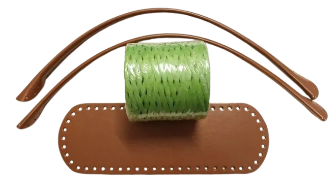 Kit borsa con rafia naturale grezza