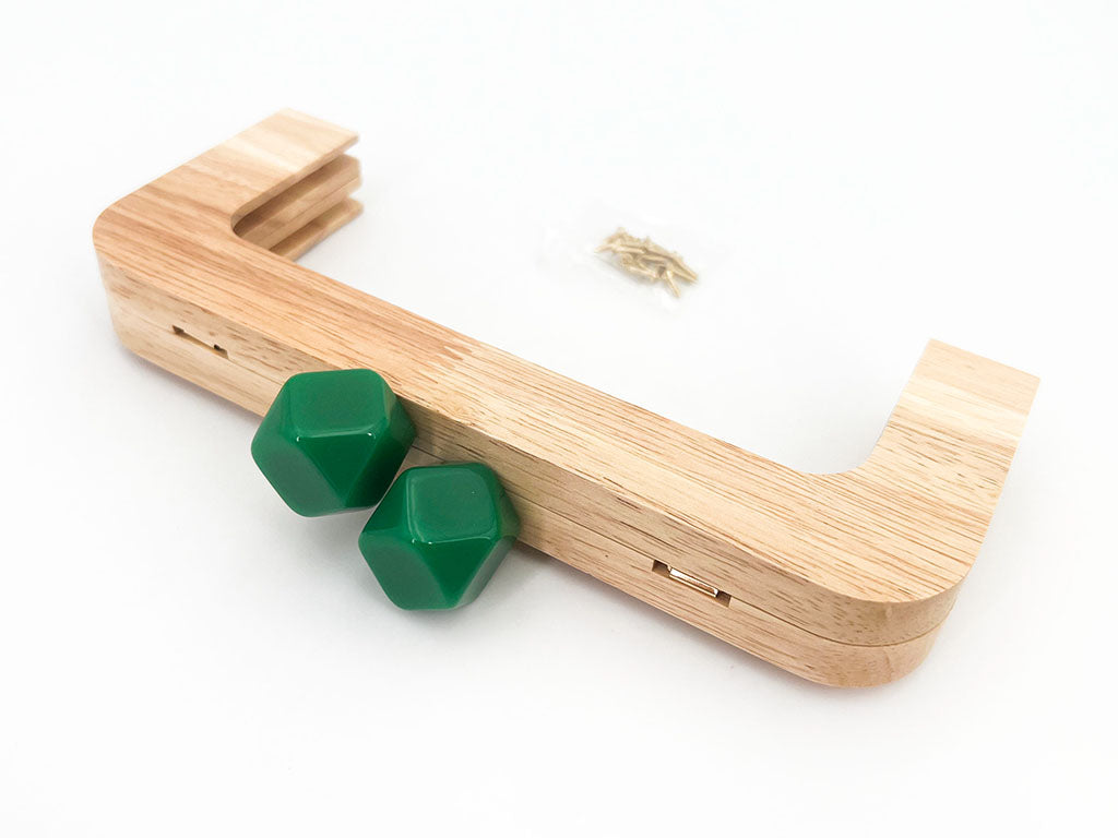 Click clack in legno rettangolare 19,5 cm con perla