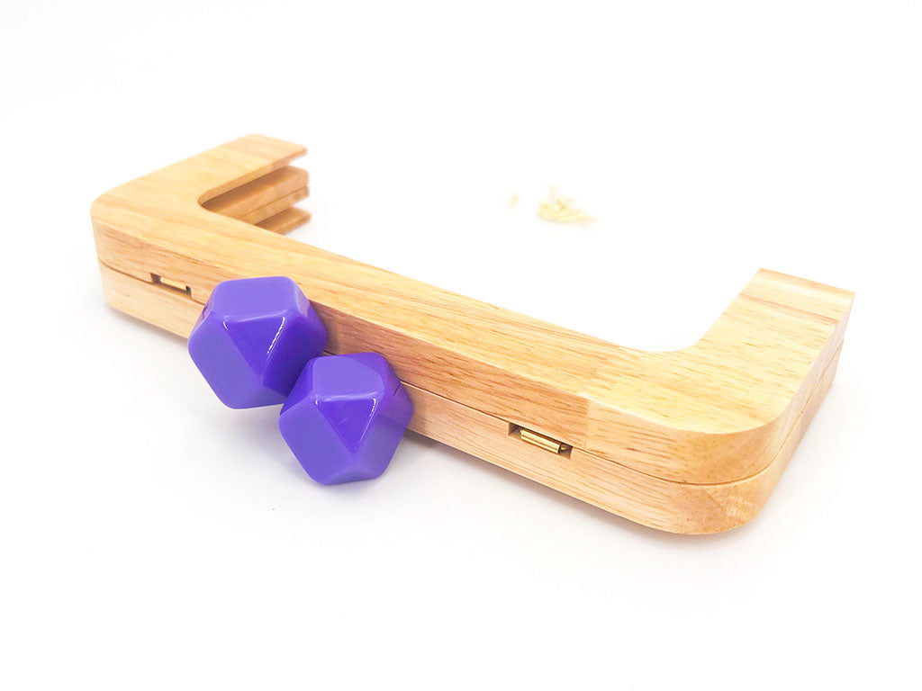 Click clack in legno rettangolare 19,5 cm con perla